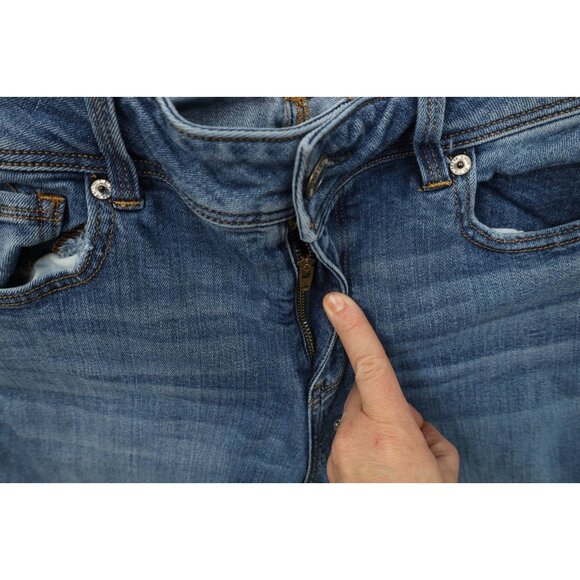 Vtg Y2K American Eagle Outfitters Womens 14 Babydoll Flared Kick Bootcut Jeans - Picture 6 of 13